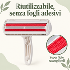 Dettaglio della superficie raccoglipeli riutilizzabile senza fogli adesivi